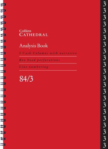 Collins 84.3 84 Series Wiro Analysis Book, 3 Cash Columns