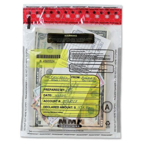 Mmf industries fraudstopper tamper-evident deposit bags 2.5 mm 9 x 12 inches ... for sale