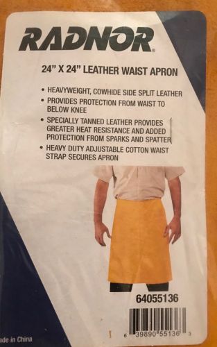 PPE PROTECTION RADNOR 24&#034;x24&#034; INCH WELDING WELDER LEATHER APRON COTTON STRAPS NR
