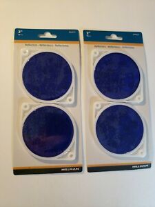 Hillman 844011 Adhesive Reflectors, Blue (3&#034;) - 2 Packs (4 Reflectors)#10005