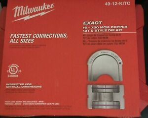 Milwaukee 49-12-KITC EXACT #6 – 750 MCM Copper 12T U Style Die Kit - BRAND NEW!