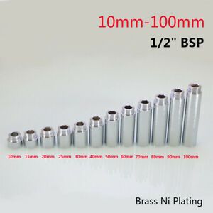 Brass BSP 1/2&#034; Thread Radiator Valve Extension Faucet Pipe Connectors Ni-Plated