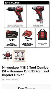 milwaukee m18 1/4 impact driver milwaukee m18 hammer drill and stanley 150 piece