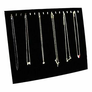 Black Velvet 17 Hook Necklace Jewelry Tray/Display