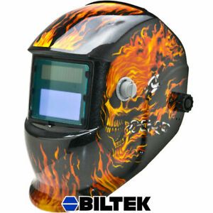 Flame/Skull Solar Powered Auto Darkening Welding Helmet Mask Glossy MIG TIG ARC