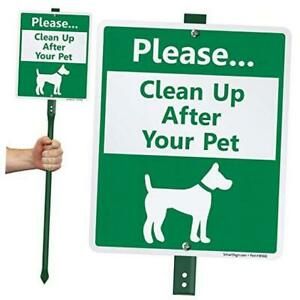 Please Clean Up After Your Dog Sign, Dog Poop Signs for Yard 10 x 12 Inches