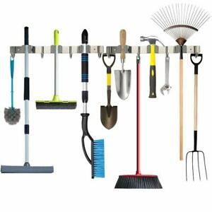 Broom Mop Holder Wall Mount Metal Tool Organizer Heavy Duty Holds Up to 30 lbs
