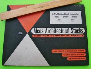 1958 ALCOA ALUMINUM ARCHITECTURAL STOCKS DEALER SPIRAL CATALOG 110-pgs ILLUSTR&#039;D