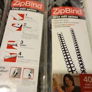 Lot of 140 GBC Zipbind 5/16” Black Easy Edit CombBind Spines 40 sheet capacity
