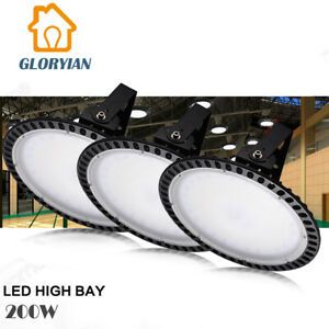 3X 200W Ultra-Thin LED High Bay Light Warehouse Industrial Factory GYM Light US