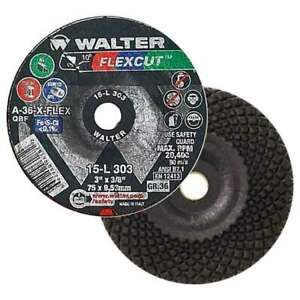 Walter 15L303 3x3/8 Flexcut Grinding Wheels Type 29 Grit 36, 25 pack