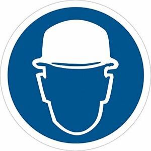 Tape Logic wear Head Protection Durable Safety Label 2&#034; Circle Blue/White 25/...