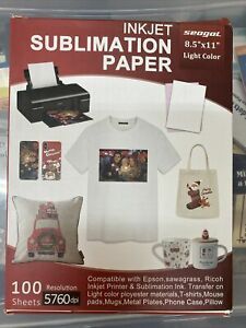 Sublimation Paper 100 Sheets 8.5 x 11 Inches for Any Inkjet Printer for T-shirts