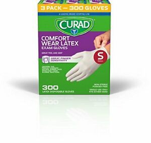 Comfort Wear Latex, Vinyl Exam Gloves (Pack of 300) Small