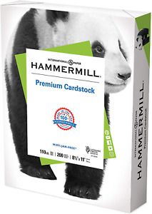 Hammermill White Cardstock, 110 Lb, 8.5 X 11 Colored Cardstock, 1 Pack (200 Shee
