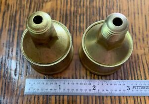 PAIR of Brass Grease Cup Hit Miss Gas Engine Steam Antique Oil Lubricator