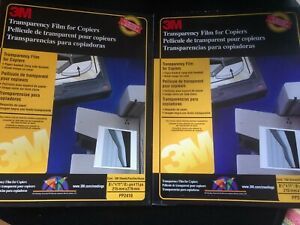 3M NEW 2 Boxes x 100 Sheets Paper-Backed Transparency Film for Copiers PP2410