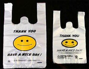 100pcs Multisize Reusable Retail Supermarket Grocery White Plastic Shopping Bag