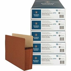 Business Source Red Rope Letter Expanding File Pocket 5-1/4&#034; 65792CT