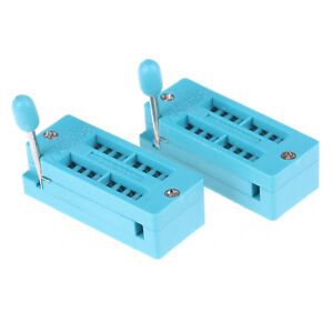 2Pcs 16P Pin 2.54mm green DIP test universal ZIF IC socket welding BH