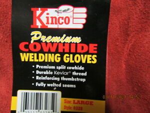 6- Pairs Kinco 0328 Welding Gloves Size Large