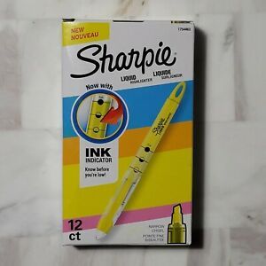 NEW Sharpie Liquid Highlighter Yellow Narrow Chisel Fine Point 12/BX 1754463
