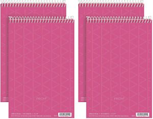 TOPS Prism Steno Books, 6&#034; x 9&#034;, Gregg Rule, Pink Paper, Perforated, 80 Sheets,