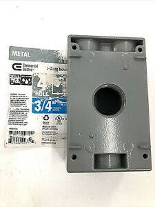 NEW COMMERCIAL ELECTRIC METAL 884 464 1 GANG BOX 4 HOLE 3/4&#034; FAST SHIPPING