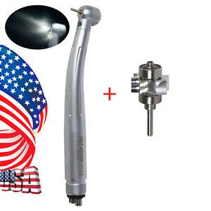 4Hole Dental LED Air Turbine E-generator High Speed Handpiece Handle+Free Rotor