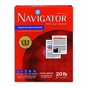 Navigator NMP1120 Premium Multipurpose Paper 97 Brightness 20lb 8-1/2x11 Whit...