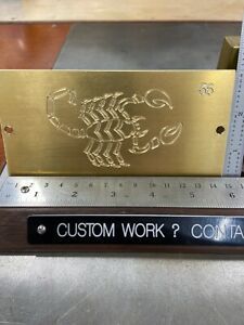 LARGE SCORPION BRASS MASTER PLATE FOR NEW HERMES ENGRAVER FONT TRAY