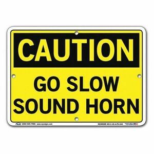 VESTIL SI-C-49-A-PS-040 Sign,Caution,10.5x7.5&#034;,Polystyrene,.040