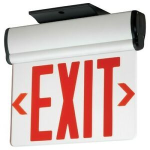 COMPASS CELS2RN Edge-Lit LED Emergency Exit, Surface Mt, Double Face, Red