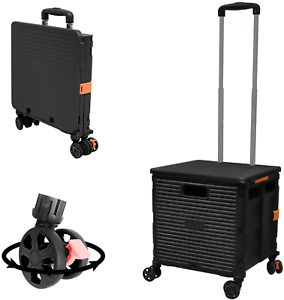 Foldable Utility Cart Folding Portable Rolling Crate Handcart with Durable Heavy