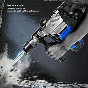1050W Electric Demolition Jack Hammer Concrete Breaker Punch Chisel Bit 3000RPM