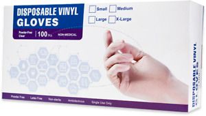 Clear Vinyl Gloves, Box of 100 or case of 1000