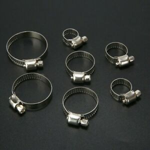 60pcs Car Auto Stainless Steel Pipe Hoop Hose Clamps Assorted With Box Supplies