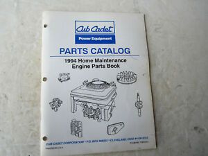 Vintage Original Cub Cadet 1994 Home Maintenance Engine Parts Catalog Book