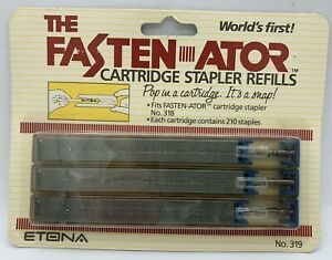 NEW FASTEN-ATOR Cartridge Stapler Refills No. 319 Etona Contains 210 Staples NIB