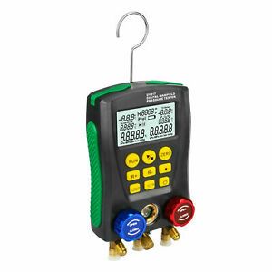 Car Refrigeration Digital Manifold HVAC Vacuum Leak Pressure Temperature Gauge