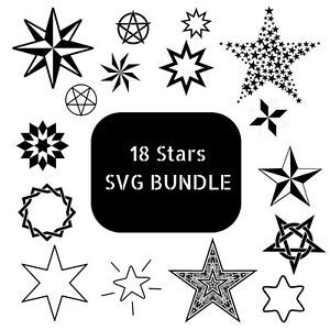 Star Svg Bundle - 18 High Quality Images- SVG CUT Files DXF/PDF/SVG/EPS/PN