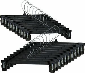 Hanger Central Space Saving 30 Pack, Heavy Duty Slim Plastic Pants Hangers,...
