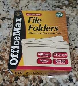 45 File Folders, Letter Size, 8-1/2&#034; x 11&#034; Classic Manila 1/3-Cut Tabs     (Z30)
