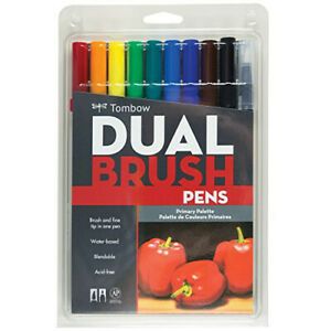 Tombow Pencil Brush Pen Dual Brush Pen ABT Primary 10-piece Set AB-T10CPR [NEW]