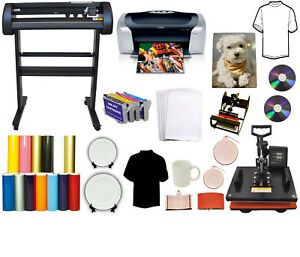 28&#034; 500g METAL Vinyl Cutter Plotter,5in1 Combo Heat Press,Printer,Refil,PU Vinyl