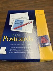 Avery 8577 InkJet Postcards 400 5.5 x 4.25 4 cards/sheet-Open Box-Free US Ship!!