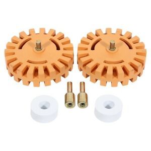 2Pcs Decal Sticker Remover Tool Rubber Eraser Wheel with Drill Adapter Kit forZ3