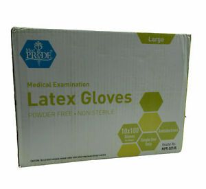 MedPride Medical Exam Latex Gloves Thick Powder Free Non Sterile Large 1000 pc