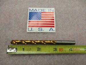 17/64&#034; TIN Coated HS Jobber Length Drill Bits 16 Pcs. Made in the U.S.A. New