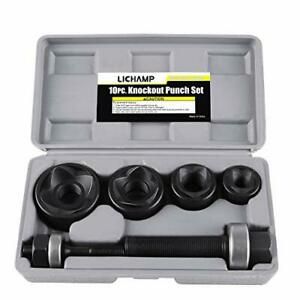 LICHAMP Manual Knockout Punch Kit Heavy Duty Metal Sheet Knock Out Box Hole C...